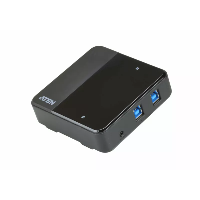 ATEN 2 prievadų USB–USB-C dalijimosi jungiklis, 5000 Gbit/s, juoda, plastikinė, 0 - 40 °C, -20 - 60 °C, 0 - 80%