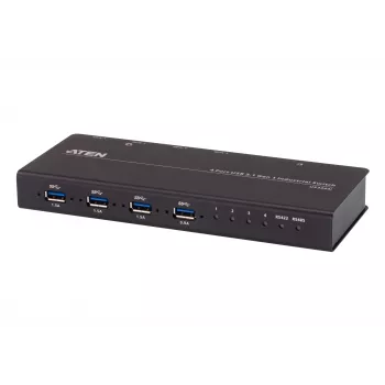 ATEN 4 prievadų USB 3.1 Gen1 pramoninis komutatorius, 5 Gbit/s, juodas, metalinis, 0–50 °C, -20–60 °C, 0–80 %