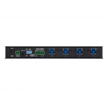 ATEN 4 prievadų USB 3.1 Gen1 pramoninis komutatorius, 5 Gbit/s, juodas, metalinis, 0–50 °C, -20–60 °C, 0–80 %