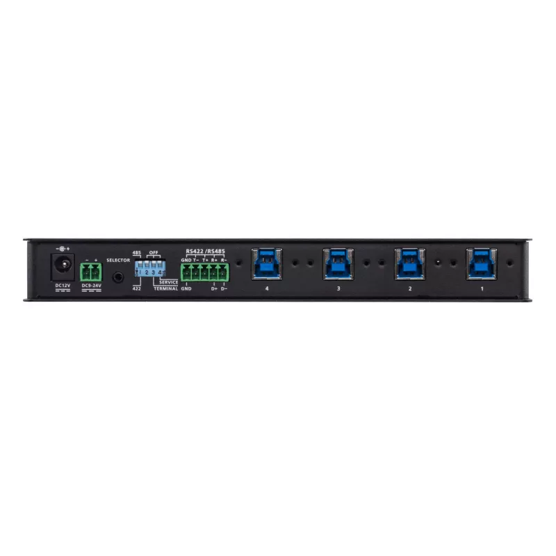 ATEN 4 prievadų USB 3.1 Gen1 pramoninis komutatorius, 5 Gbit/s, juodas, metalinis, 0–50 °C, -20–60 °C, 0–80 %