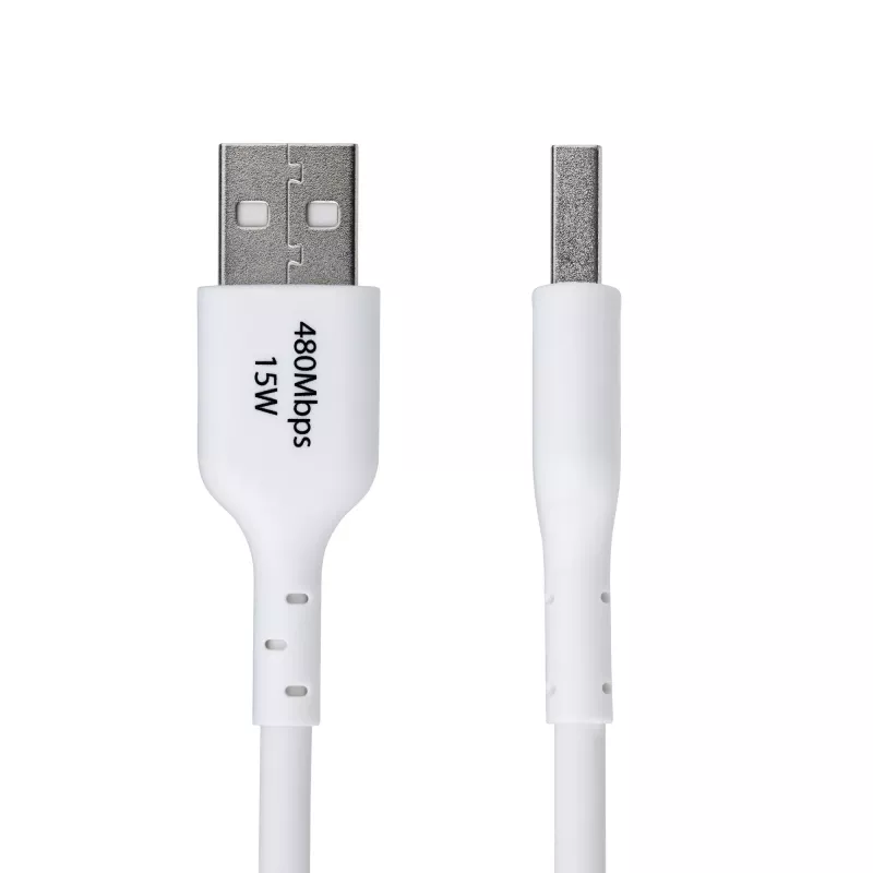 StarTech.com 3 m USB-A į USB-C įkrovimo laidas, įkrovimas ir sinchronizavimas, 3A, USB 2.0, TPE apvalkalas – baltas USB įkrovimo laidas