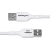 StarTech.com 3 m USB-A į USB-C įkrovimo laidas, įkrovimas ir sinchronizavimas, 3A, USB 2.0, TPE apvalkalas – baltas USB įkrovimo laidas