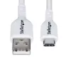 StarTech.com 3 m USB-A į USB-C įkrovimo laidas, įkrovimas ir sinchronizavimas, 3A, USB 2.0, TPE apvalkalas – baltas USB įkrovimo laidas