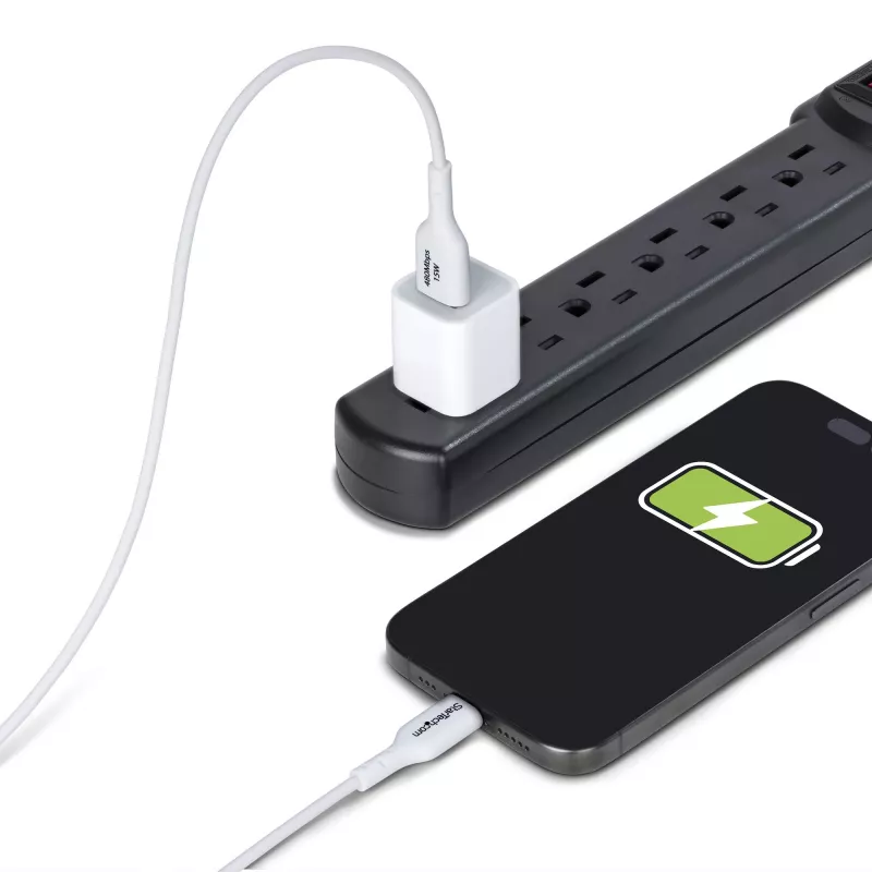 StarTech.com 3 m USB-A į USB-C įkrovimo laidas, įkrovimas ir sinchronizavimas, 3A, USB 2.0, TPE apvalkalas – baltas USB įkrovimo laidas