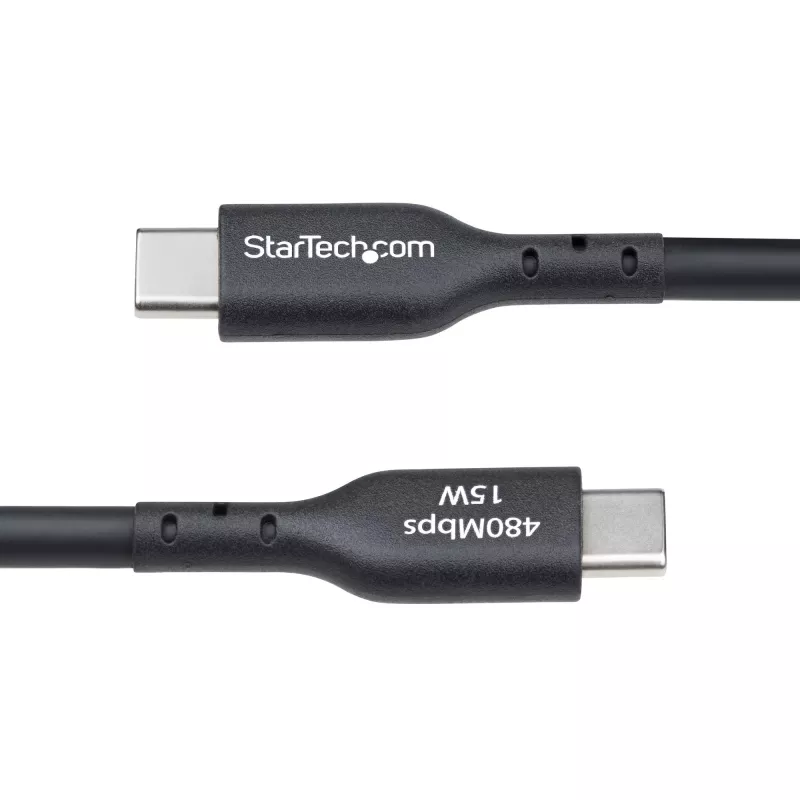 StarTech.com 4 m (13 pėd.) USB-A į USB-C įkrovimo laidas, įkrovimas ir sinchronizavimas, 3 A, USB 2.0, TPE apvalkalas – juodas USB įkrovimo laidas
