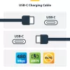 StarTech.com 13 pėdų (4 m) USB-C įkrovimo laidas, įkrovimas ir sinchronizavimas, 60 W (3 A) PD, USB 2.0 nešiojamojo kompiuterio įkroviklio laidas, TPE apvalkalas – juodas USB-C įkrovimo laidas