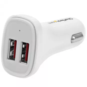 StarTech.com dviejų prievadų USB automobilinis įkroviklis – 24 W / 4,8 A – baltas