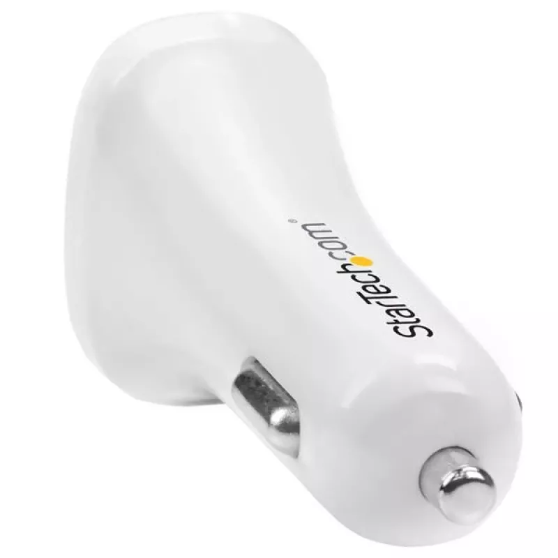 StarTech.com dviejų prievadų USB automobilinis įkroviklis – 24 W / 4,8 A – baltas