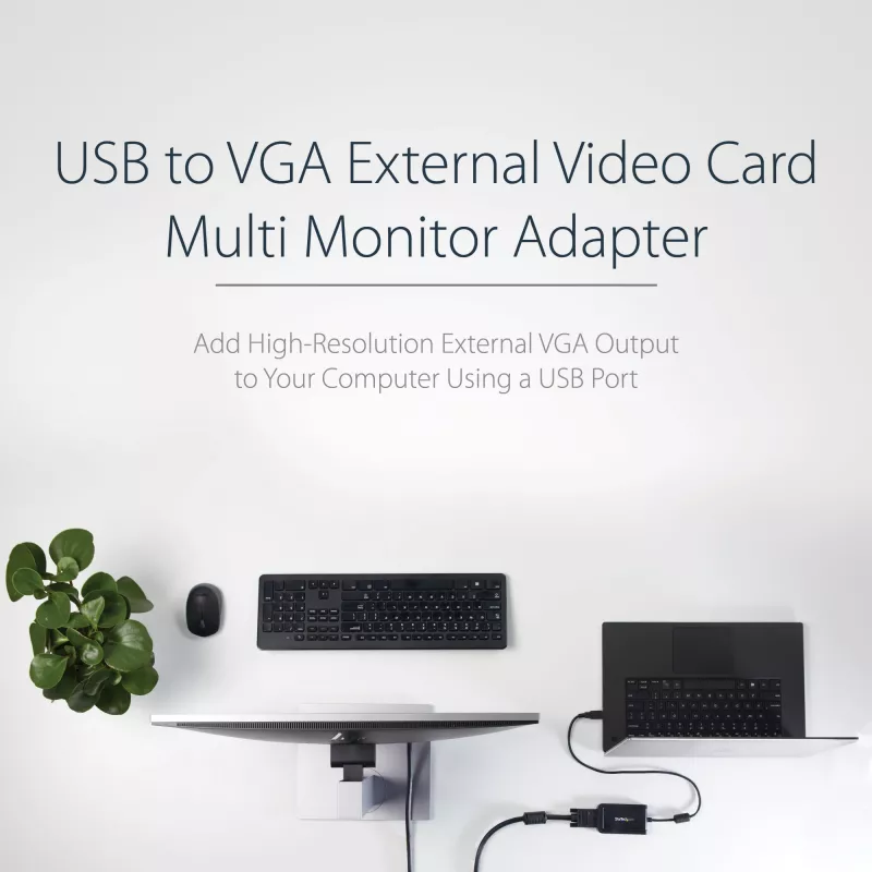 StarTech.com USB 2.0 į VGA adapteris, USB į VGA monitoriaus keitiklis, skirtas Windows, 1080p (nepalaiko macOS/ChromeOS/Linux) - TAA
