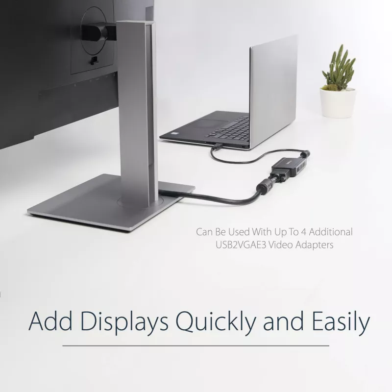 StarTech.com USB 2.0 į VGA adapteris, USB į VGA monitoriaus keitiklis, skirtas Windows, 1080p (nepalaiko macOS/ChromeOS/Linux) - TAA