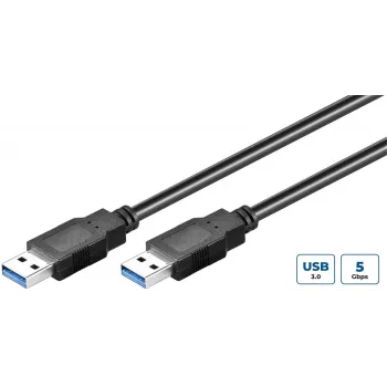 Microconnect USB3.0AA1B USB kabelis USB 3.2 Gen 1 (3.1 Gen 1) 1 m USB A juodas