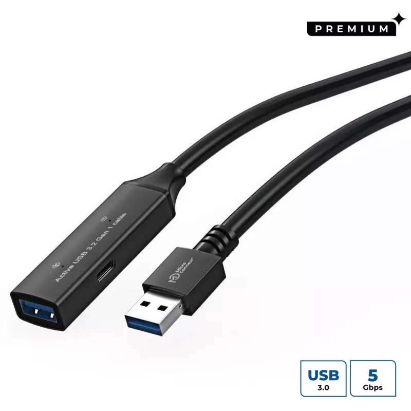 Microconnect USB3.0AAF15A USB laidas USB 3.2 Gen 1 (3.1 Gen 1) 15 m USB A Juodas
