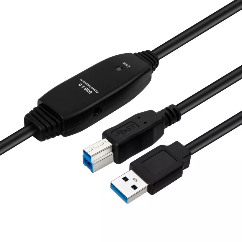 Microconnect Active USB3.0 A-B 7m M-M juodas laidas 5 Gbit/s