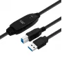 Microconnect Active USB3.0 A-B 7m M-M juodas laidas 5 Gbit/s
