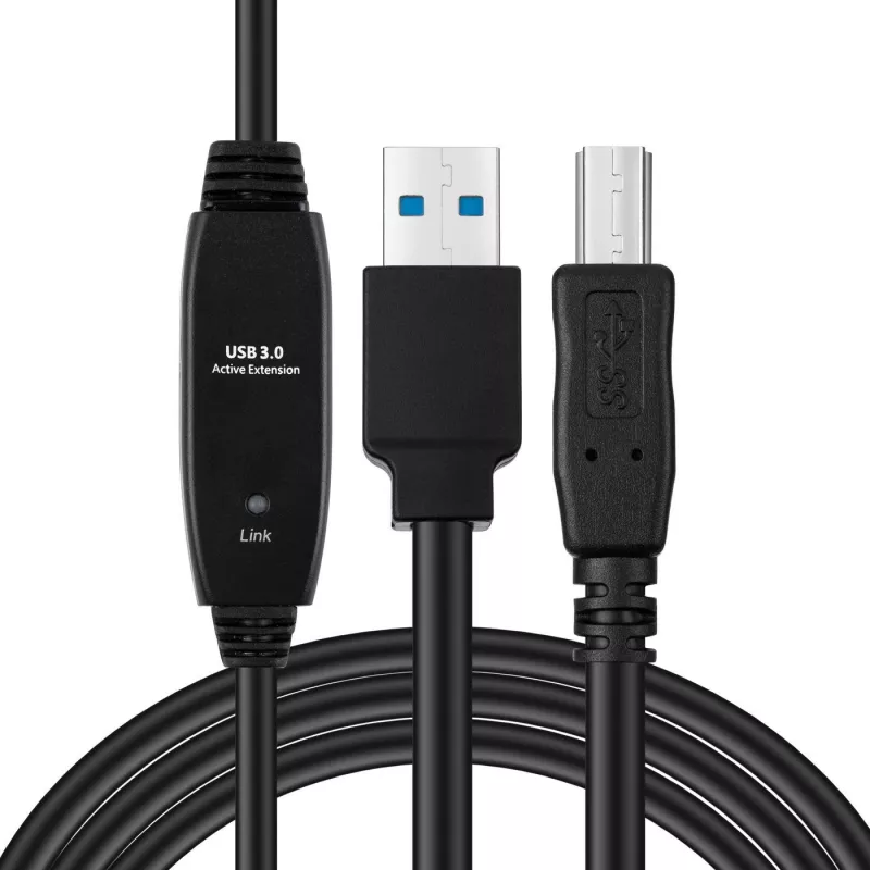 Microconnect Active USB3.0 A-B 7m M-M juodas laidas 5 Gbit/s