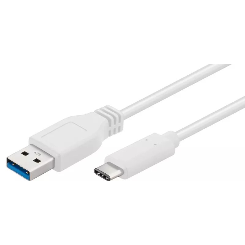 Microconnect USB3.1CA1W USB laidas USB 3.2 Gen 1 (3.1 Gen 1) 1 m USB A USB C Baltas