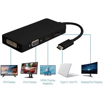 Microconnect USB3.1CCOM10 USB grafikos adapteris 3840 x 2160 pikselių Juoda