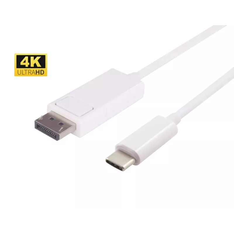 „Microconnect USB3.1CDPB2W“ vaizdo kabelio adapteris, 2 m, USB Type-C – DisplayPort, baltas