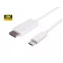 „Microconnect USB3.1CDPB2W“ vaizdo kabelio adapteris, 2 m, USB Type-C – DisplayPort, baltas