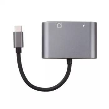 Microconnect USB3.1CETHPDBA kabelio lyties adapteris USB C RJ-45 Juodas