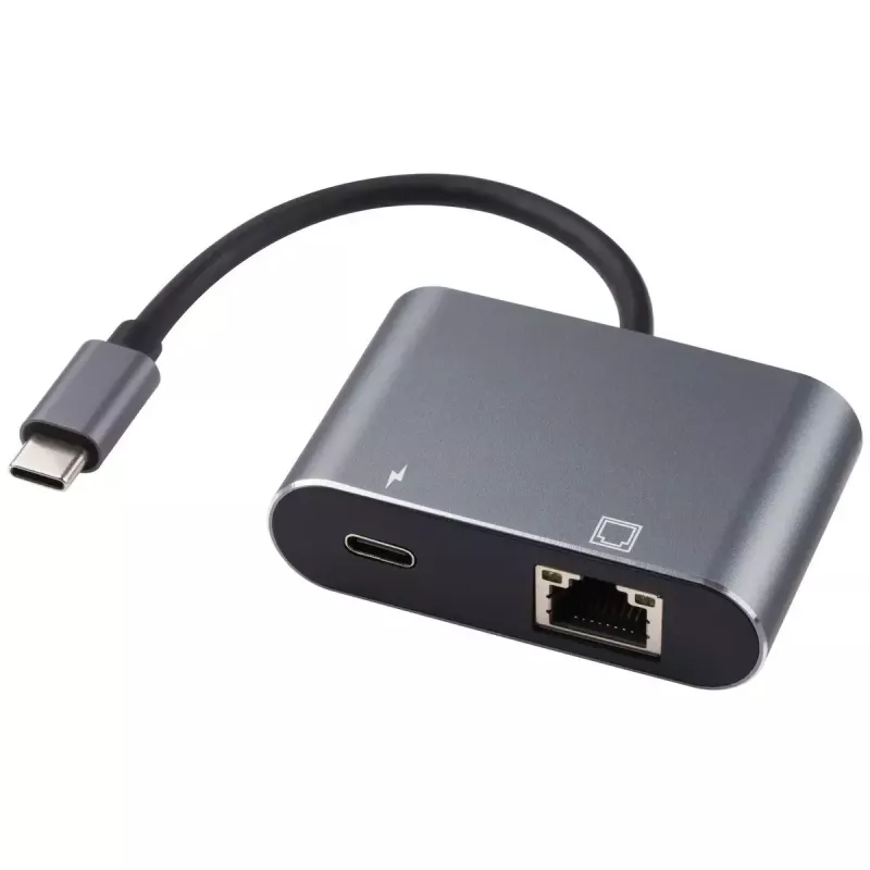 Microconnect USB3.1CETHPDBA kabelio lyties adapteris USB C RJ-45 Juodas