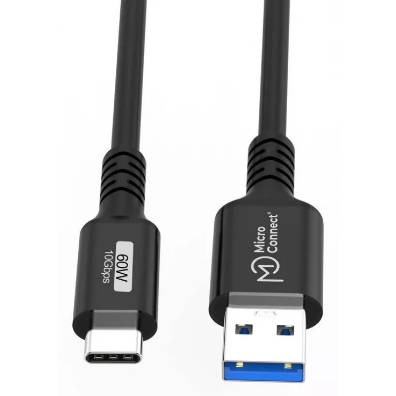 Microconnect USB3.2AC05 USB laidas USB 3.2 Gen 2 (3.1 Gen 2) 0,5 m USB C USB A Juodas