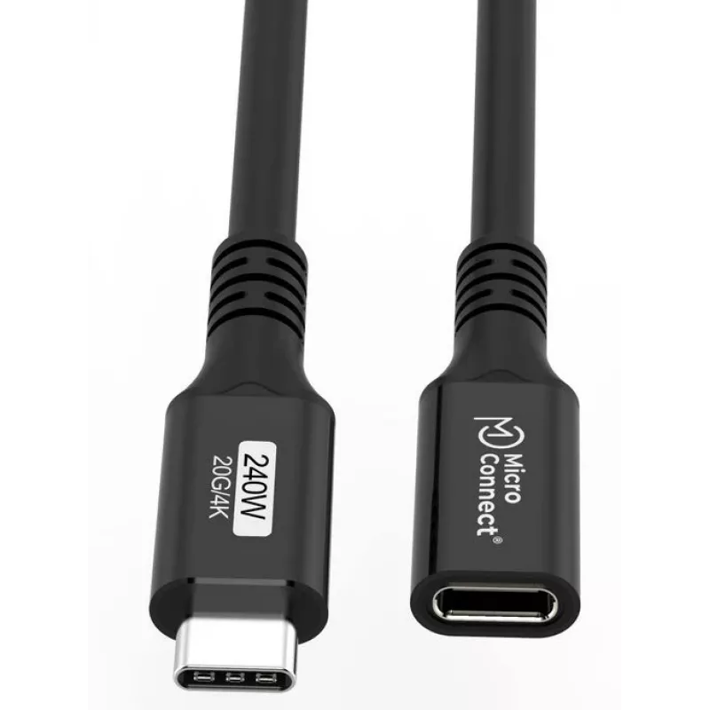 Microconnect USB3.2CC1.5EX USB laidas USB4 Gen 2x2 1,5 m USB C juodas