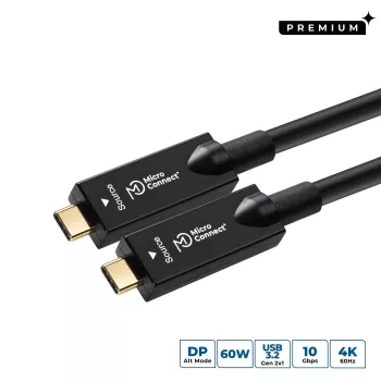 USB laidas Microconnect USB3.2CC15OP 15m USB C juodas 10 Gbit/s
