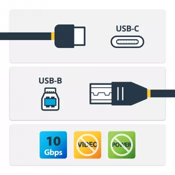 StarTech.com 1 m USB-B į USB-C kabelis, USB 10 Gbps, duomenų laidas, USB 3.2 Gen 2, USB-C duomenų perdavimo kabelis