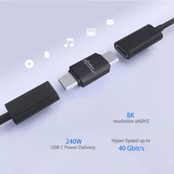 Microconnect USB4-CC-240W USB laidas 0 m USB C Juodas