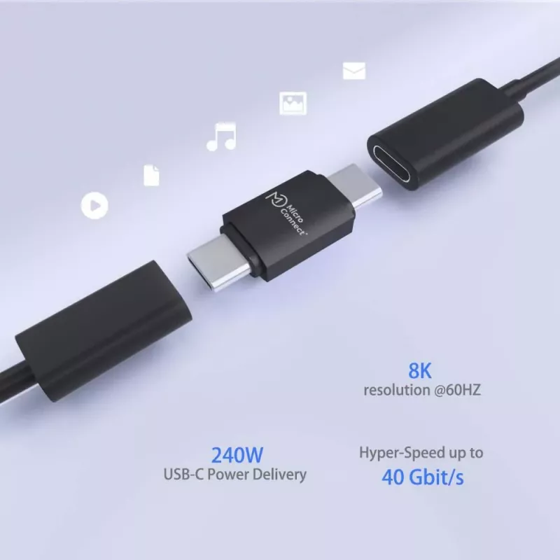 Microconnect USB4-CC-240W USB laidas 0 m USB C Juodas