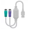 Microconnect USBA2XPS2 PS/2 laidas 0,3 m 2x 6 kontaktų Mini-DIN USB A baltas