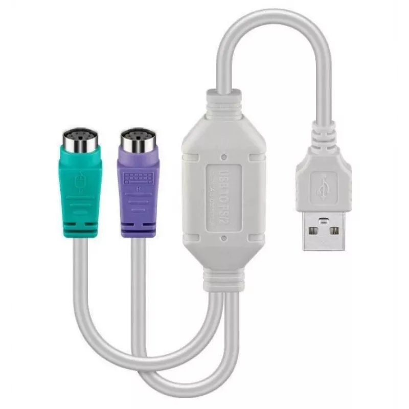 Microconnect USBA2XPS2 PS/2 laidas 0,3 m 2x 6 kontaktų Mini-DIN USB A baltas