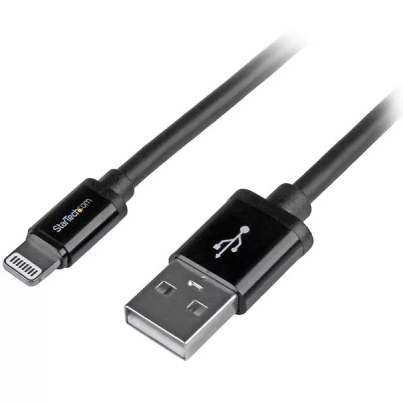 StarTech.com 2 m (6 pėd.) USB į Lightning kabelis – ilgas iPhone / iPad / iPod įkroviklio kabelis – Lightning į USB kabelis – Apple MFi sertifikuotas – Juodas
