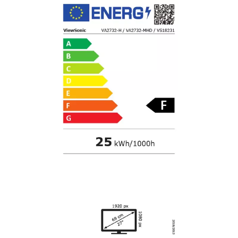 „ViewSonic VA2732-h“ kompiuterio monitorius 68,6 cm (27 colių) 1920 x 1080 pikselių „Full HD“ LED juodas