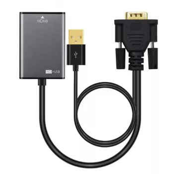 Microconnect VGAHDMI VGA kabelis 0,15 m VGA (D-Sub) juodas