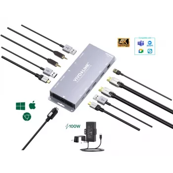 USB grafikos adapteris Vivolink VLUSBCHUB3 su kelių ekranų palaikymu
