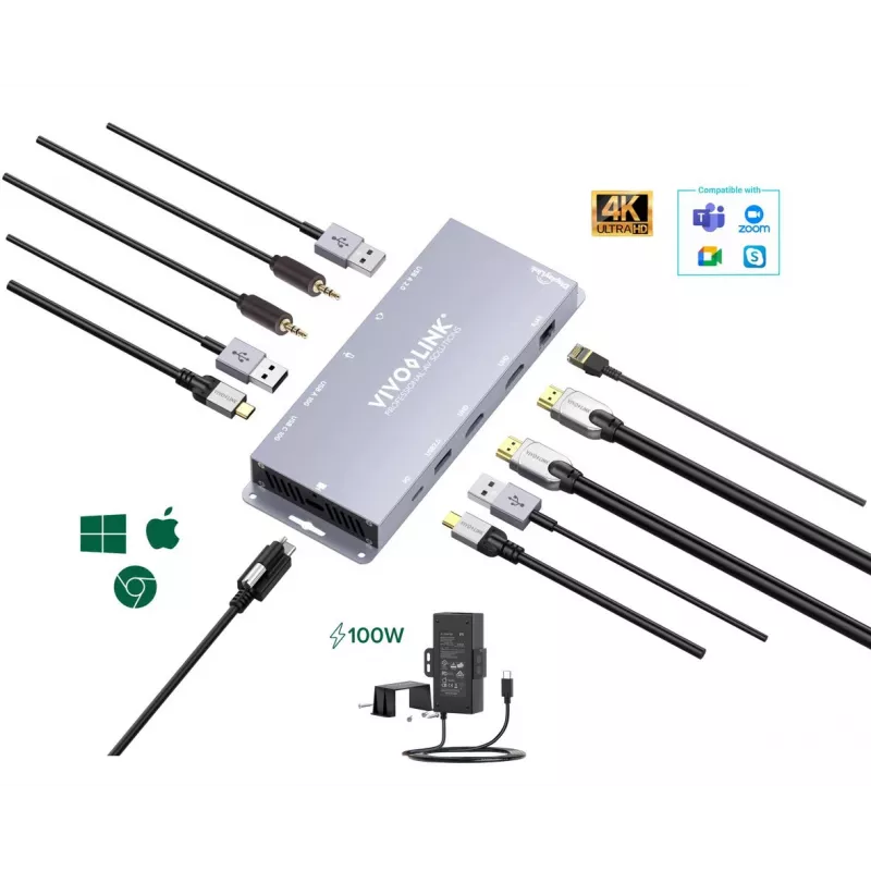 USB grafikos adapteris Vivolink VLUSBCHUB3 su kelių ekranų palaikymu