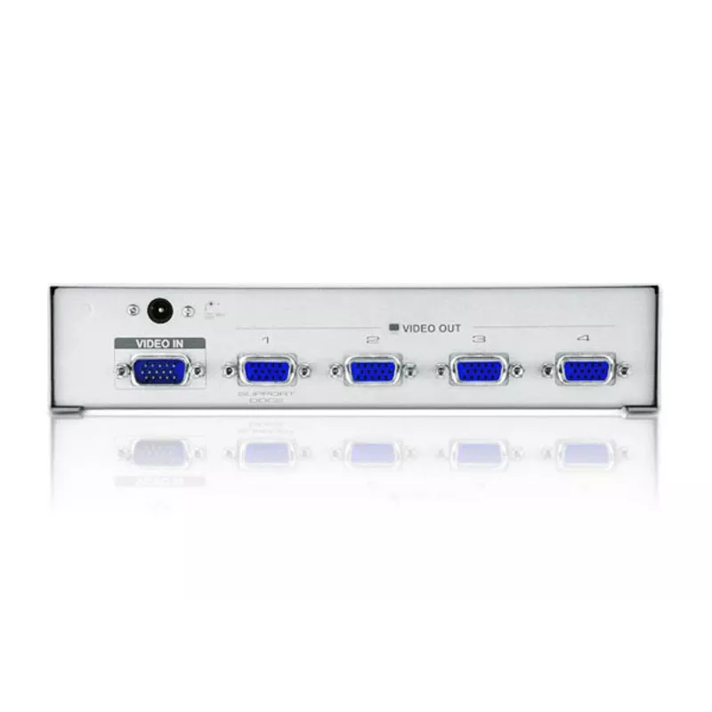 ATEN 4 prievadų VGA vaizdo skirstytuvas (350 MHz), VGA, 4x VGA, 1920 x 1440 pikseliai, sidabrinis, metalinis, 30 m