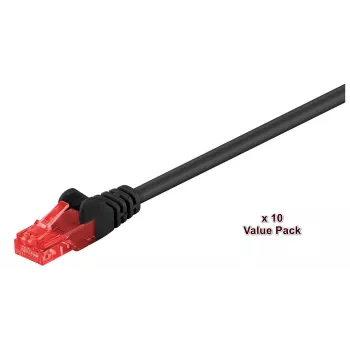 Microconnect V-UTP601SVP tinklo kabelis Juoda 1 m Cat6 U/UTP (UTP)