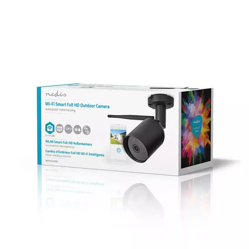 WiFi išmanioji lauko IP kamera Nedis WIFICO40CBK