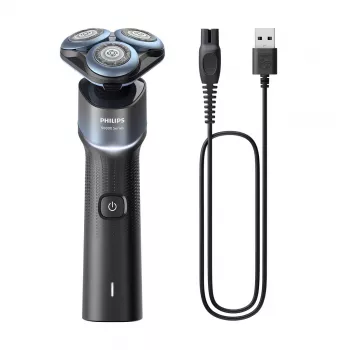 Elektrinis skustuvas Philips Shaver 5000X serija X5006/00 — 3 sukamieji galvutės, drėgnas ir sausas skutimasis, 50 min baterija, USB-C greitas įkrovimas