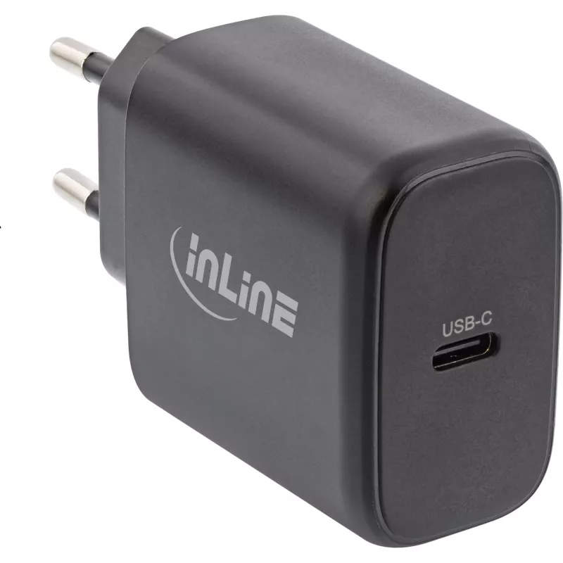 InLine USB PD maitinimo blokas, GaN įkroviklis, vienas USB-C, Power Delivery, 65 W