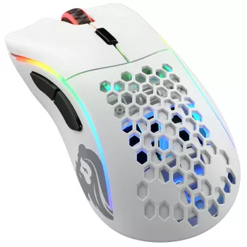 Glorious Gaming Glorious Model D Wireless - Matinė balta, Dešiniarankė, Radijo dažnio belaidė, 19000 DPI, Balta
