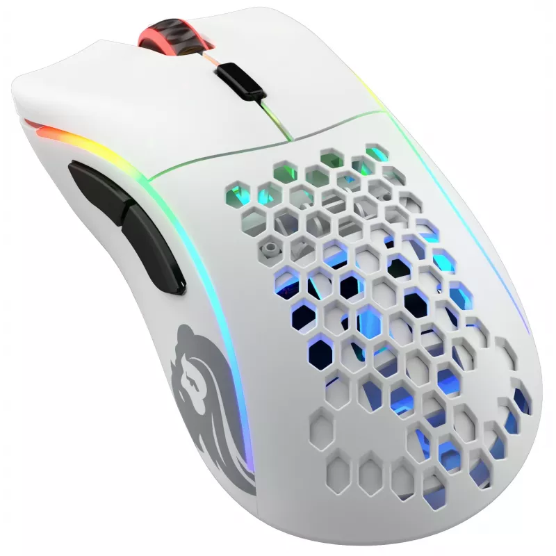 Glorious Gaming Glorious Model D Wireless - Matinė balta, Dešiniarankė, Radijo dažnio belaidė, 19000 DPI, Balta