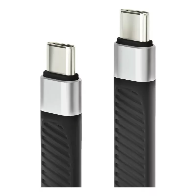 Techly ICOC-USBC-FL-U4 USB laidas USB4 Gen 2x2 0,124 m Juoda
