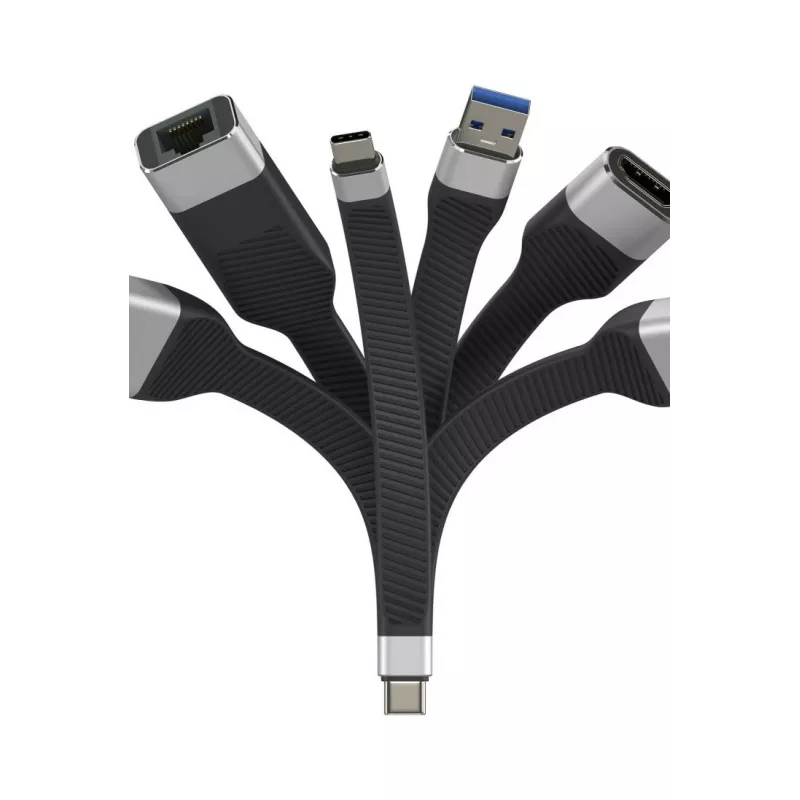 Techly ICOC-USBC-FL-U4 USB laidas USB4 Gen 2x2 0,124 m Juoda