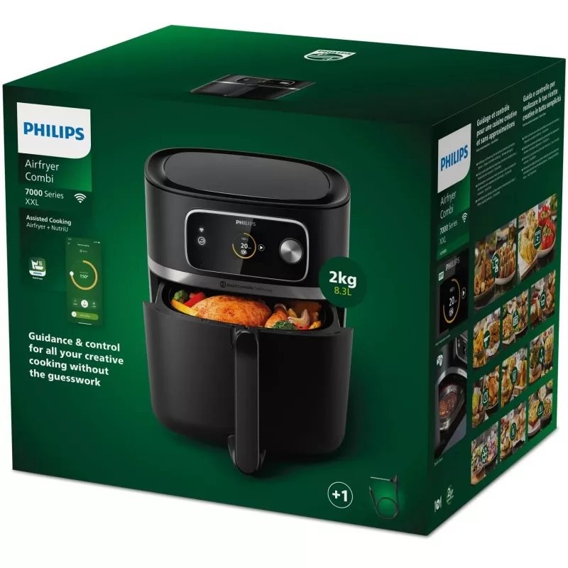 Karšto oro gruzdintuvė „Philips 7000 series“ HD9880/90 8,3 l 2200 W juoda, nerūdijantis plienas
