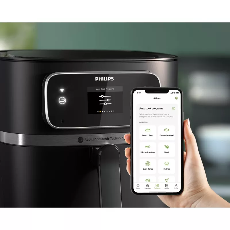 Karšto oro gruzdintuvė „Philips 7000 series“ HD9880/90 8,3 l 2200 W juoda, nerūdijantis plienas