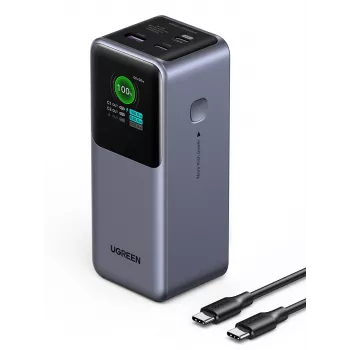 Ugreen 20000mAh 130W greitojo įkrovimo išorinė baterija Lithium pilka